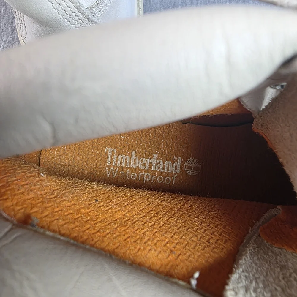 Timberland Kids Off-White Lace-Up Boots